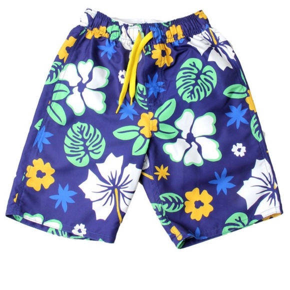 Wes and Willy Hibiscus Swim Trunk - Picture 1 of 5